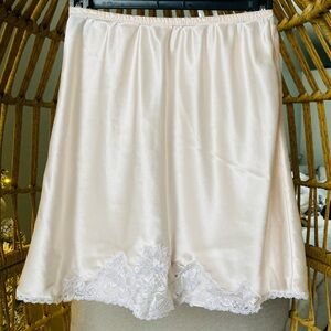 Christian Dior Vintage Half Slip Skirt in Ivory Silk Satin Made in France